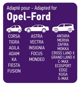 Σετ Πατάκια Αυτοκινήτου Μοκέτα Μαύρα για Μοντέλα των Ford-Opel 2τμχ.