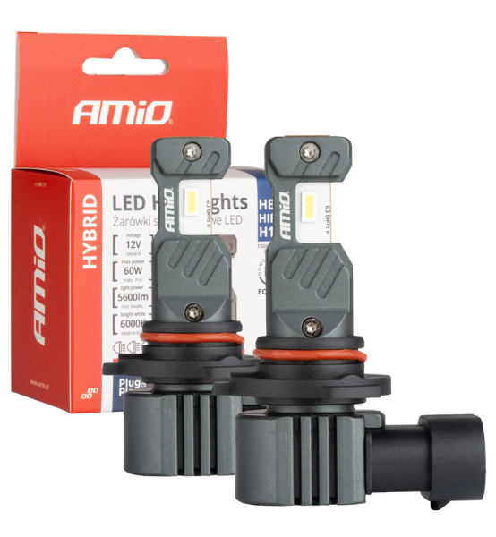 Λάμπες Αυτοκινήτου LED HB3/HIR1/H10 6000K 12V 60W Canbus AMiO Hybrid Series 2τμχ.