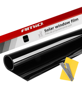 Αντηλιακή Μεμβράνη Παραθύρων Αυτοκινήτου 0,75×3m Ultra Dark Black (1%) AMiO Solar Window Film
