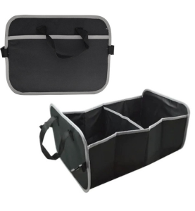 Θήκη Οργάνωσης Πορτμπαγκάζ Πτυσσόμενη με Χερούλια & Velcro Μαύρη/Γκρι 1τμχ