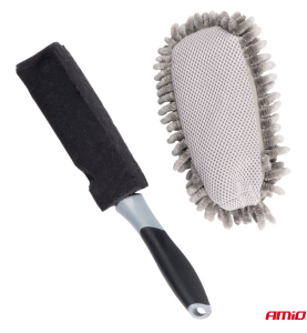 Βούρτσα Καθαρισμού Αυτοκινήτου Μικροϊνών με Λαβή AMiO Microfiber Cleaning Brush 1τμχ.