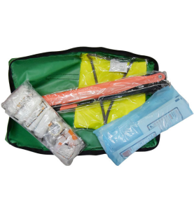 Κιτ Πρώτων Βοηθειών Αυτοκινήτου 3 σε 1 με Φαρμακείο Ανακλαστικό Γιλέκο & Προειδοποιητικό Τρίγωνο