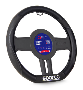Κάλυμμα Τιμονιού Αυτοκινήτου με Επίπεδη Βάση Μαύρο Sparco D-Type Steering Wheel Cover 1τμχ.