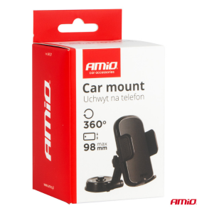 Βάση Κινητού για Ταμπλό Αυτοκίνητου Περιστρεφόμενη 360° με Ταινία Διπλής Όψης 3Μ AMIO Car Mount 1τμχ.