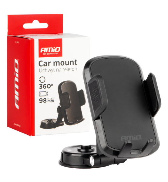 Βάση Κινητού για Ταμπλό Αυτοκίνητου Περιστρεφόμενη 360° με Ταινία Διπλής Όψης 3Μ AMIO Car Moutn 1τμχ.