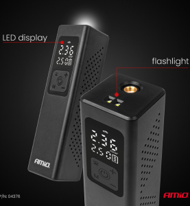 Κομπρεσέρ Αέρος Συμπιεστής Αυτοκινήτου AMIO 12V 100W με Ψηφιακή Οθόνη LED, Φακό και 4 Αντάπτορες για Λάστιχα & Φουσκωτά