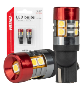 AMiO LED Λαμπτήρες Αυτοκινήτου W5W T10 12V/24V Canbus 5500K 2τμχ.
