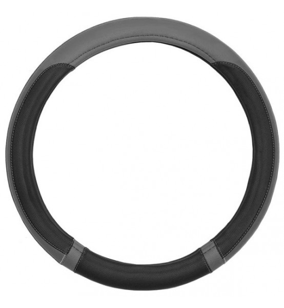 Κάλυμμα Τιμονιού Δερματίνη MOXI Medium 38cm Μαύρο/Γκρι