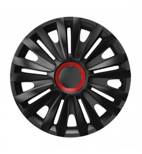 Τάσια Τροχών Αυτοκινήτου Versaco Royal RR 14" Μαύρο με Κόκκινο Δαχτυλίδι Σετ 4τμχ.